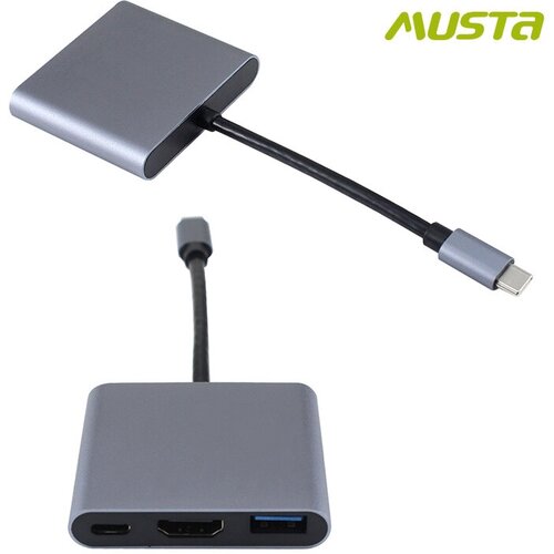 Док-станция Type-C 3 в 1 Type-C - PD30HDMI USB30 Musta 200000₽