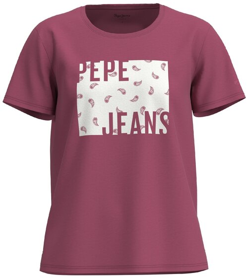 Футболка  Pepe Jeans, прямой силуэт, круглый вырез,  размер XL, белый