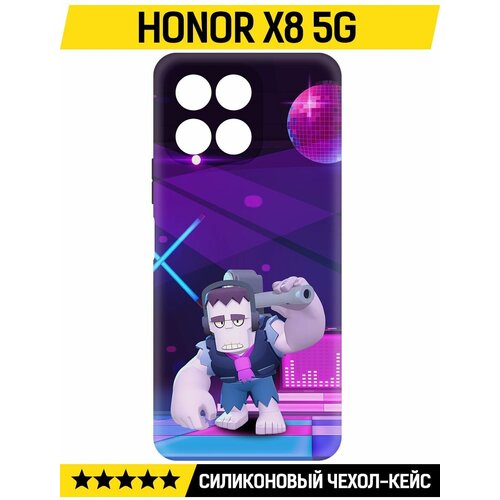 Чехол-накладка Krutoff Soft Case Brawl Stars - Фрэнк для Honor X8 5G черный чехол накладка krutoff soft case brawl stars фрэнк для infinix zero 30 5g черный