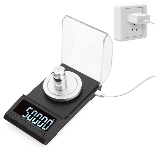Весы электронные высокоточные 0,001г-100г с аккумулятором Professional Digital Jewelry Scale 8068-series - фотография № 6