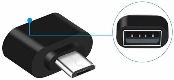 Переходник USB на Micro USB , адаптер OTG Micro USB для мобильных устройств, планшетов, смартфонов и компьютеров черный