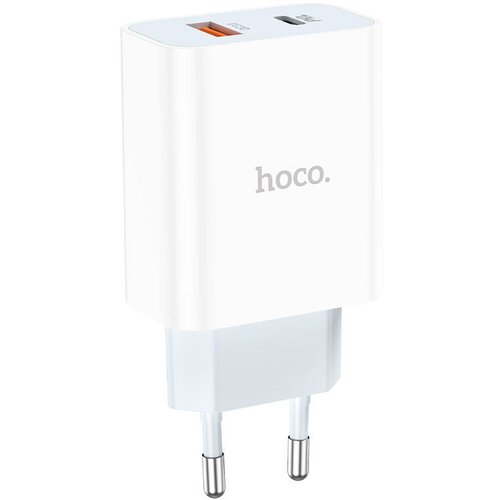 СЗУ, 1 USB 3.0 QC+1 PD 20W (C97A), HOCO, белый сзу akai ch 6a14 универсальное pd 20w qc 3 0 белое