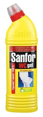 Средство для уборки туалета SANFOR WC gel лимонный фреш - фотография № 1