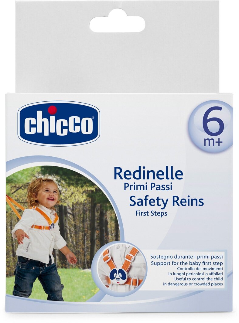 Поводок детский Chicco Safe, для первых шагов на прогулке, 6мес./вожжи для детей/детский поводок/поводок детский для ходьбы/поводок для ребенка/