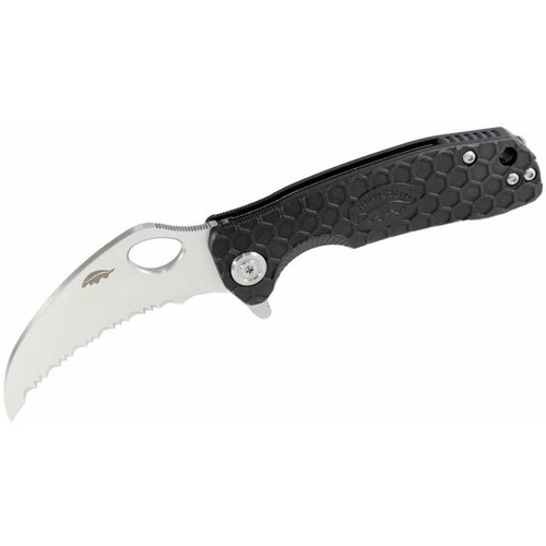 Нож Honey Badger Сlaw D2 L Serrated (HB1105) с чёрной рукоятью