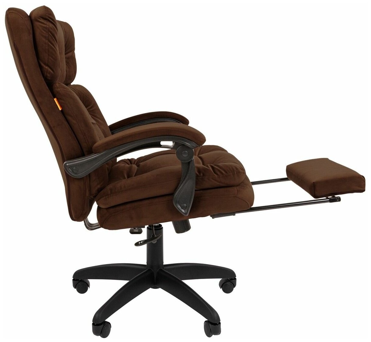 Компьютерное кресло для дома и офиса с подставкой для ног CHAIRMAN HOME 442, велюр, коричневый - фотография № 4