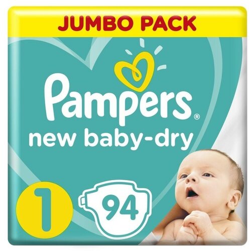 Подгузники Pampers New Baby-Dry размер 1, 94 шт.