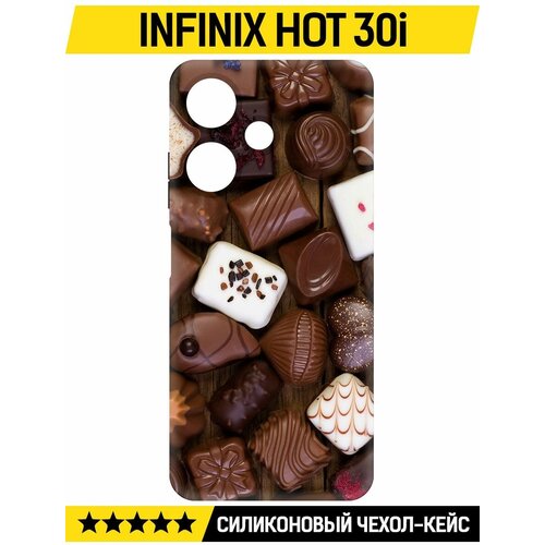 Чехол-накладка Krutoff Soft Case Конфеты для INFINIX Hot 30i черный