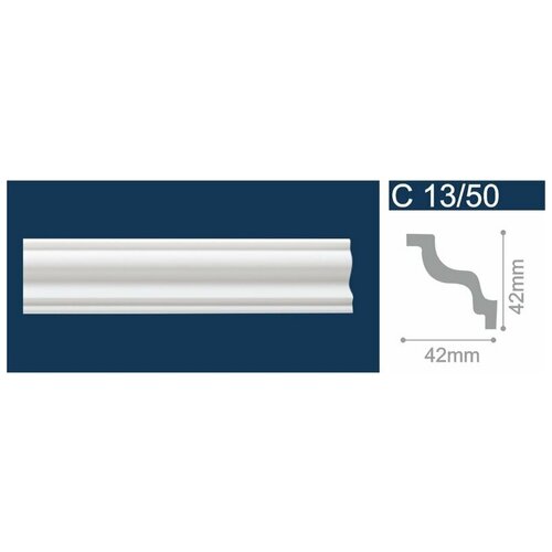 Плинтус потолочный Солид С13/50, 1шт (длина 2м)