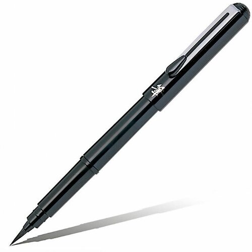 фото Ручка-кисть brush pen для каллиграфии, с двуми сменными чернилами, pentel