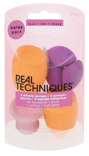 Набор спонжей для макияжа Real Techniques Miracle Complexion Sponges (6 шт.)