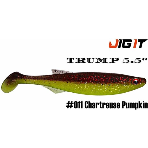 Приманка Силиконовая Jig It Trump 5.5 (140 мм) #011 CHARTREUSE PUMPKIN Squid
