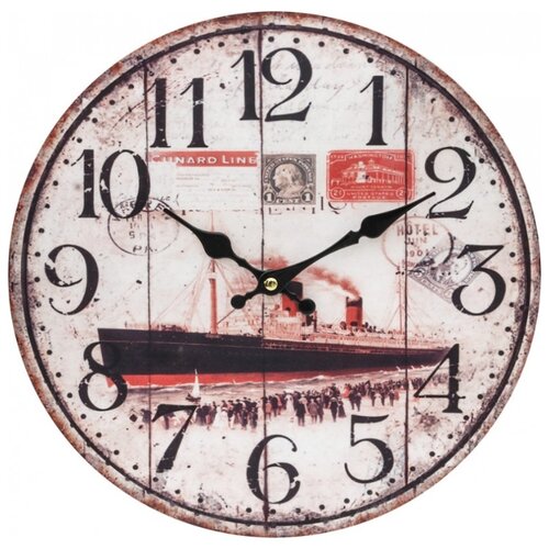 фото Часы настенные "пароход", диаметр 34 см белоснежка