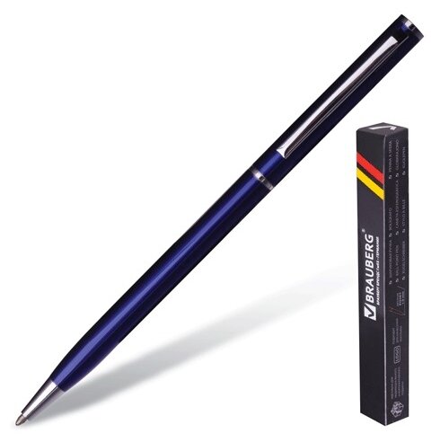 Ручка шариковая подарочная мужчине / женщине синяя для письма Brauberg "Delicate Blue", узел 1 мм, линия 0,7мм