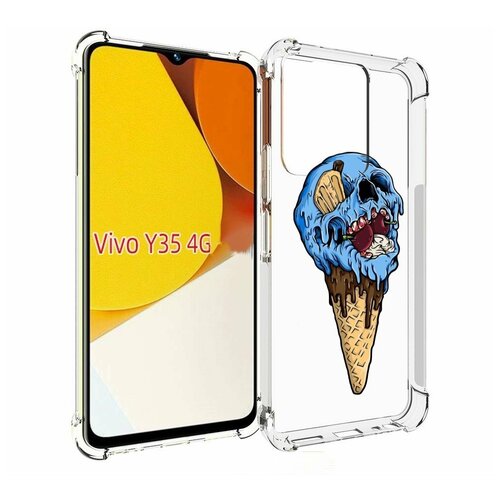 Чехол MyPads мороженное череп для Vivo Y35 4G 2022 / Vivo Y22 задняя-панель-накладка-бампер