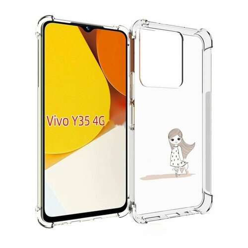 Чехол MyPads Девочка с сумкой для Vivo Y35 4G 2022 / Vivo Y22 задняя-панель-накладка-бампер