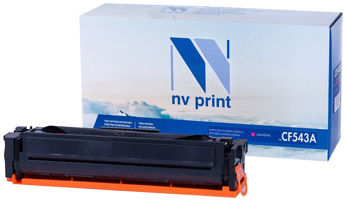 Лазерный картридж NV Print NV-CF543AM для HP Color LaserJet Pro M254dw, M254nw, MFP M280nw, M281fdn (совместимый, пурпурный, 1300 стр.)