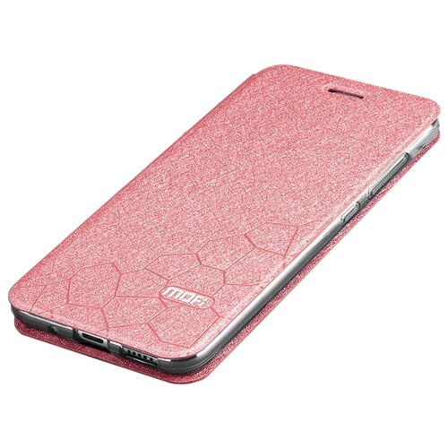 фото Чехол-книжка mypads для huawei honor 7a pro с мульти-подставкой на жёсткой металлической основе розовое золото