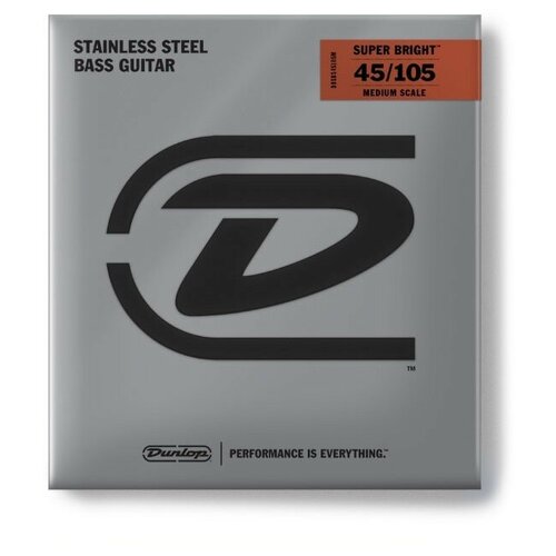 Dunlop Dbsbs45105m Super Bright Stainless Steel Medium Scale - Струны для бас-гитары