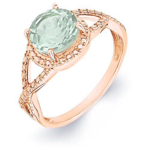 Кольцо Великолепный век серебро, 925 проба, золочение, празиолит, размер 17.5