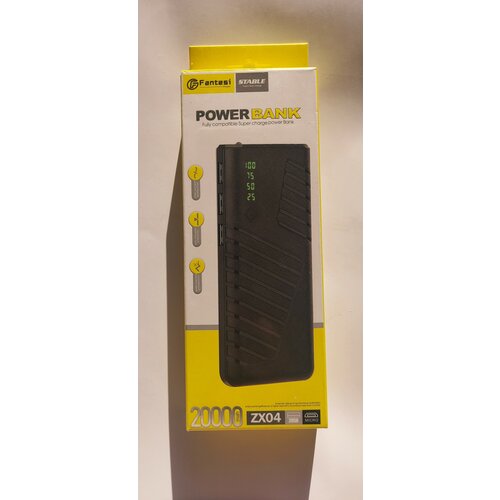 Внешний аккумулятор Power Bank со встроенным фонариком 20000 мАч с 3 USB порталами черный 105900₽