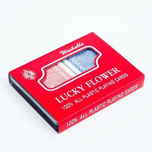 Карты игральные пластиковые Lucky flower, 2 колоды по 54 шт, 25 мкм, 8.7 х 5.7 см карты игральные пластиковые lucky flower 2 колоды по 54 шт 25 мкм 8 7 х 5 7 см