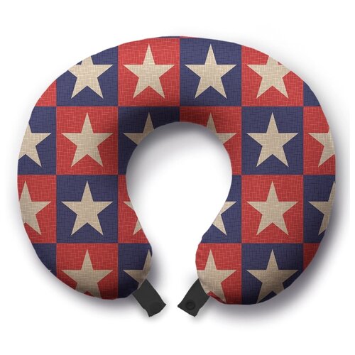 фото Подушка для шеи ambesonne звезды в квадратах, красный/синий