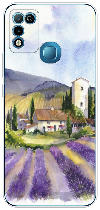 Силиконовый чехол "Лавандовые поля" на Infinix HOT 11 Play / Инфиникс Хот 11 Плей