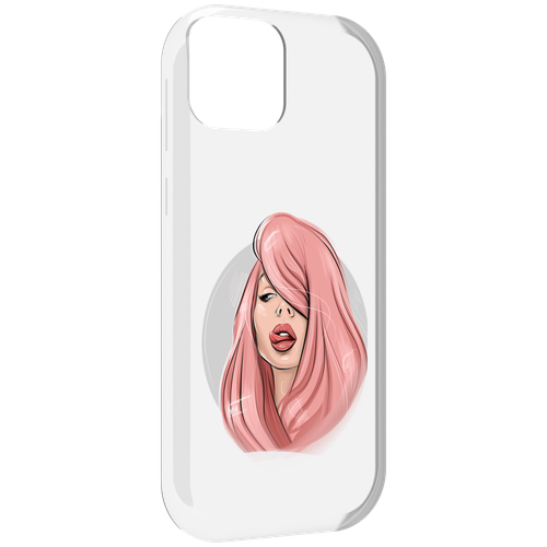 Чехол MyPads лицо-девушки-с-розовыми-волосами женский для UleFone Note 6 / Note 6T / Note 6P задняя-панель-накладка-бампер