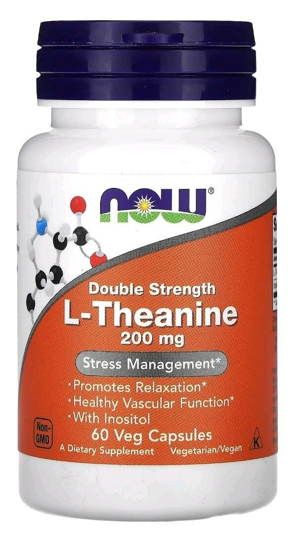 Пищевая добавка now L-Theanine, 200 мг, 60 капс