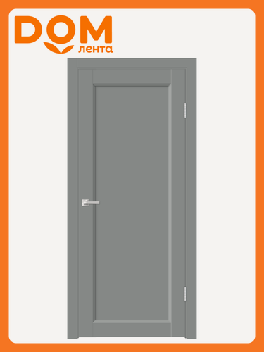 Изображение товара Межкомнатная дверь ДПГ Emalux Style3, глухая, серая, покрытие ПЭТ