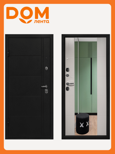 Изображение товара Дверь металлическая Форпост Эверест зеркало беленый дуб 860х2050 левая