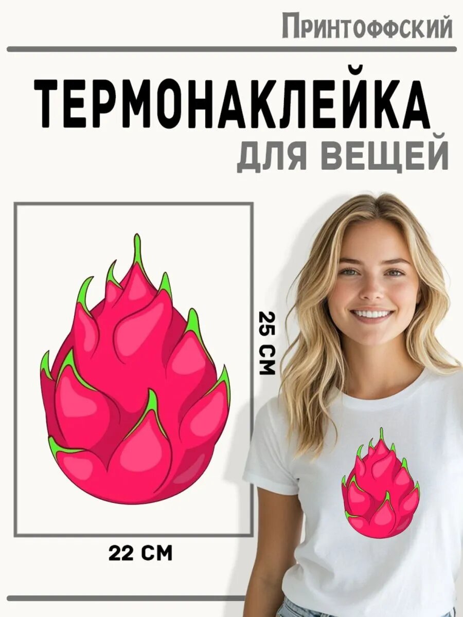 Термонаклейка для одежды и аксессуаров DTF-печать Питахайя — фото 1
