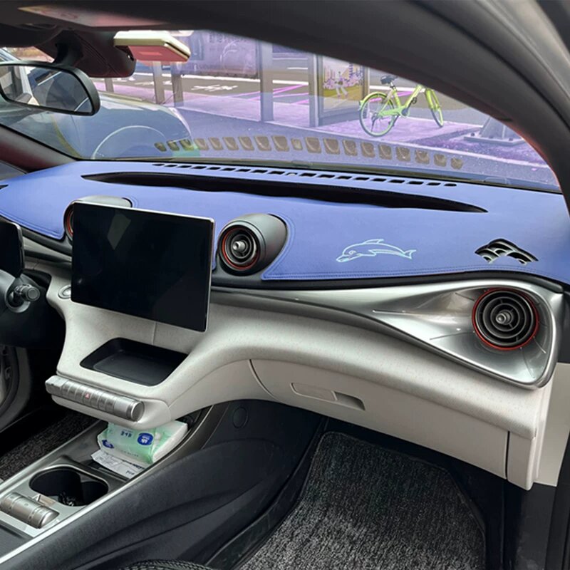 Декор приборной панели BYD Dolphin с синей вышивкой, премиум автомобильный аксессуар для моделей 2023 года