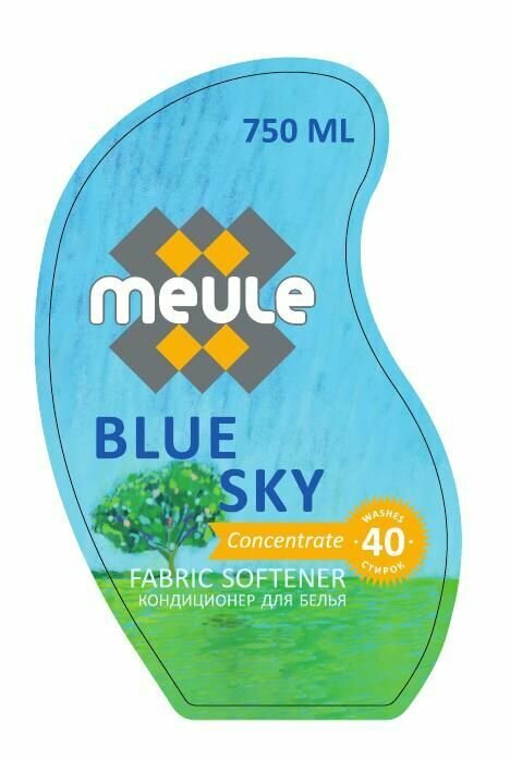 Кондиционер для белья Meule Blue Sky Softeher 0,75 л, 20 стирок, концентрированный, голубое небо