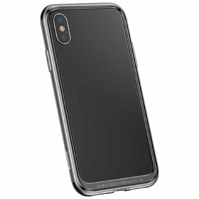Чехол для iPhone X Baseus Platinum Metal Border - Space Gray (FRAPIPHX-B0G)