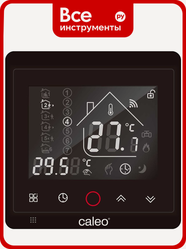Изображение товара Терморегулятор CALEO с936 wi-fi black lux встраиваемый, цифровой, программируемый, 3,5 квт 0К-00000740