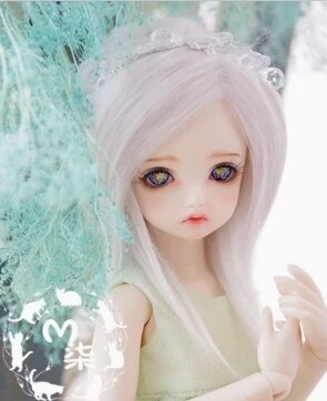 Парик для куклы MYSM 1/12 1/8 1/6 1/4 1/3 красного, синего, розового, G------wig, (14cm)head size