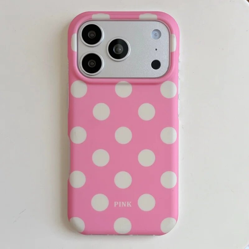Розовый чехол в горошек для iPhone 17 Pro Max, Han3