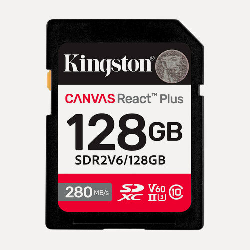 Изображение товара Карта памяти Kingston SDXC 128GB Canvas React Plus UHS-II V60 100/280Mb/s