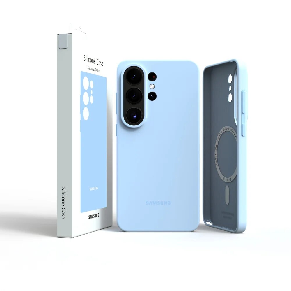 Оригинальный чехол для Samsung Galaxy S26 Ultra, высококачественный мягкий Голубой, LightBlue