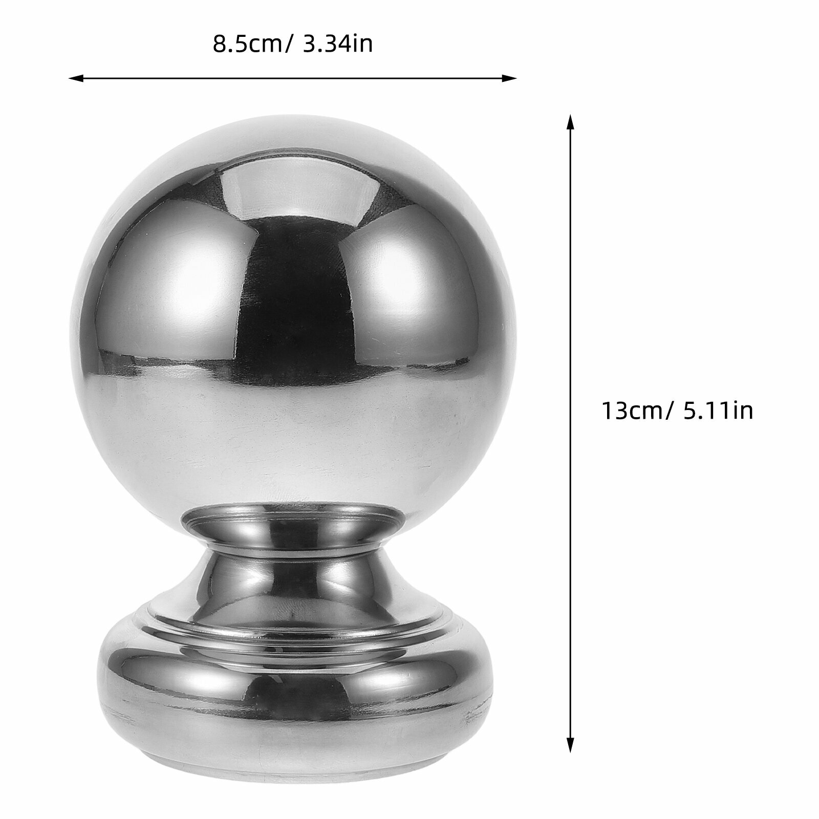 Шар Для Перил Из Нержавеющей Стали Серебристый 13.00X8.50X8.50Cm