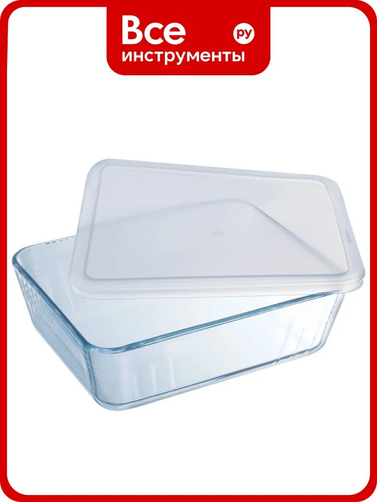 Форма для запекания и выпечки PYREX COOK and FREEZ с крышкой, 0.8 л, 19x14x5 см, прямоугольная 241P000