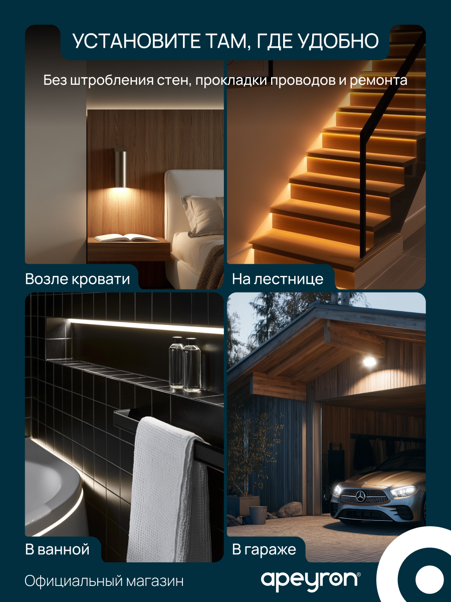 Выключатель кинетический 1кл. Apeyron 04-75, IP44, радиоканал (RF) 433МГц, бежевый — фото 1