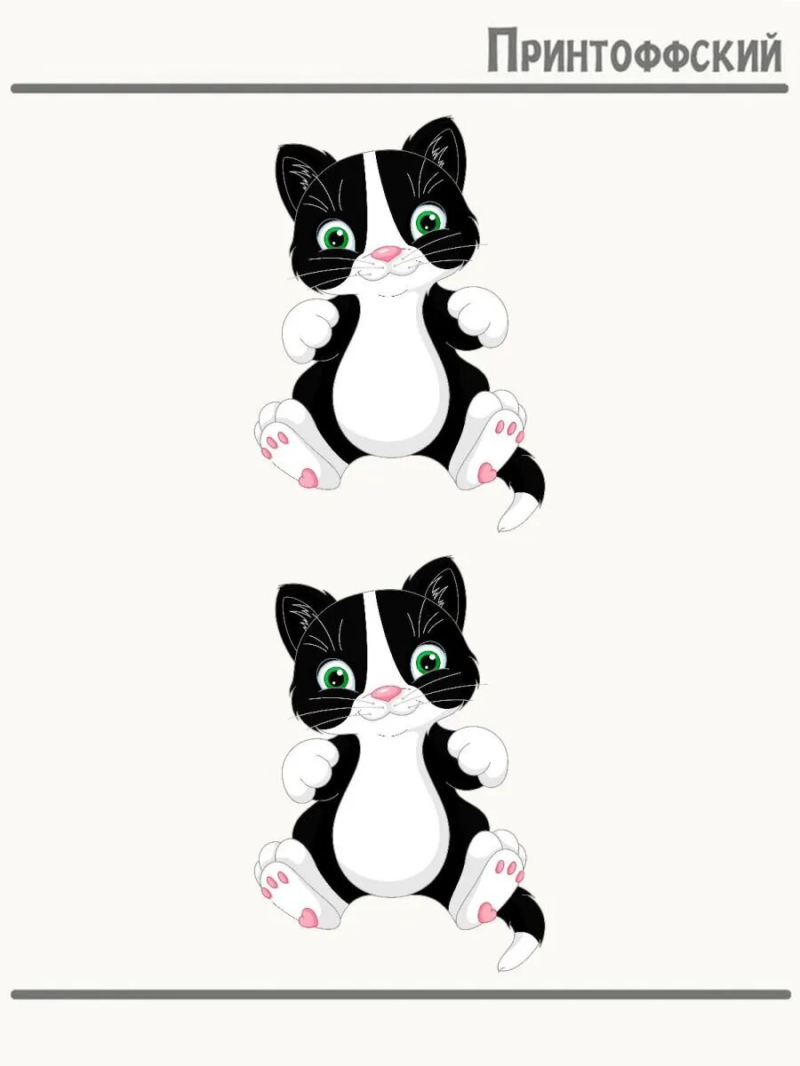2-е (Две) Термонаклейки милый котик