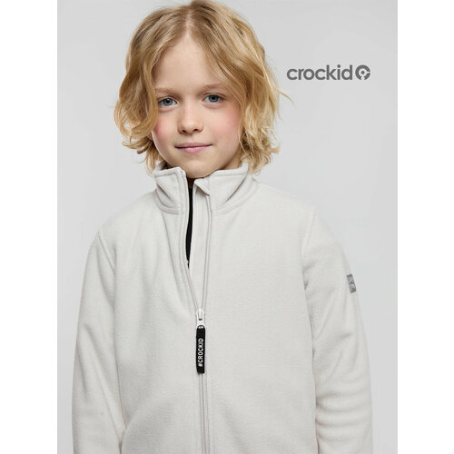 фото Толстовка crockid флсовая кофта для мальчика, размер 64/122, бежевый