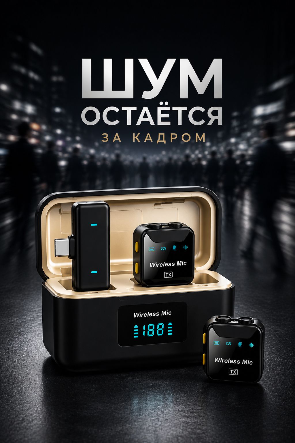 Микрофон петличный 2шт/микрофон для телефона с кейсом/петличка для айфона/петличка для андроида