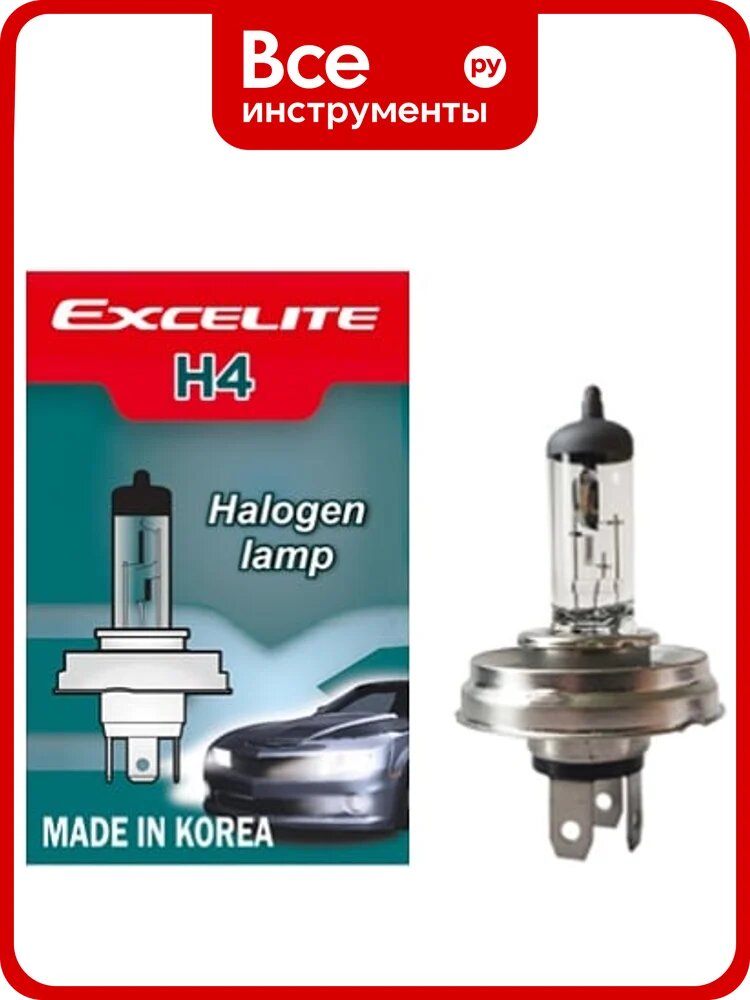 Лампа галогенная Excelite H4 ST 12V 60/55W P45t (спайка 2 шт) 13414