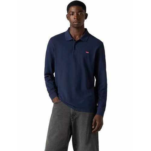 фото Поло levi's men long sleeve housemark polo shirt, размер xl, синий
