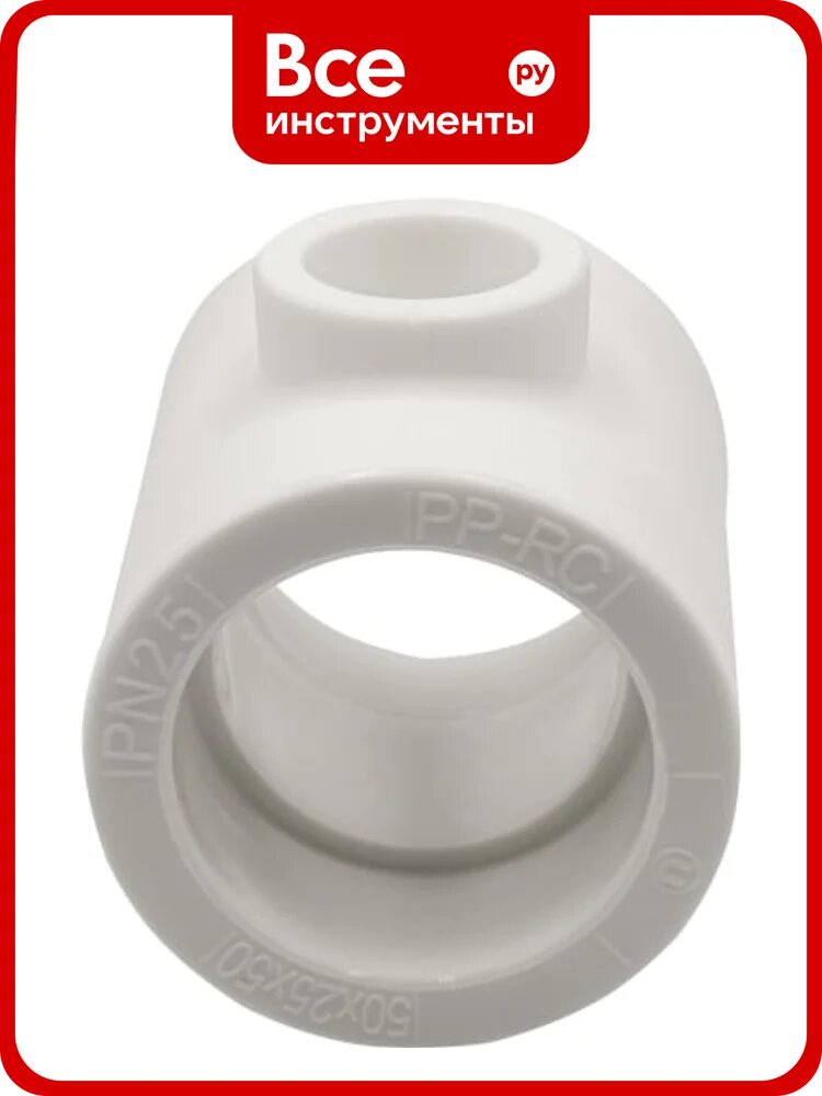 Переходной тройник VRT 50х25х50 EVER plast, белый, Россия 537465